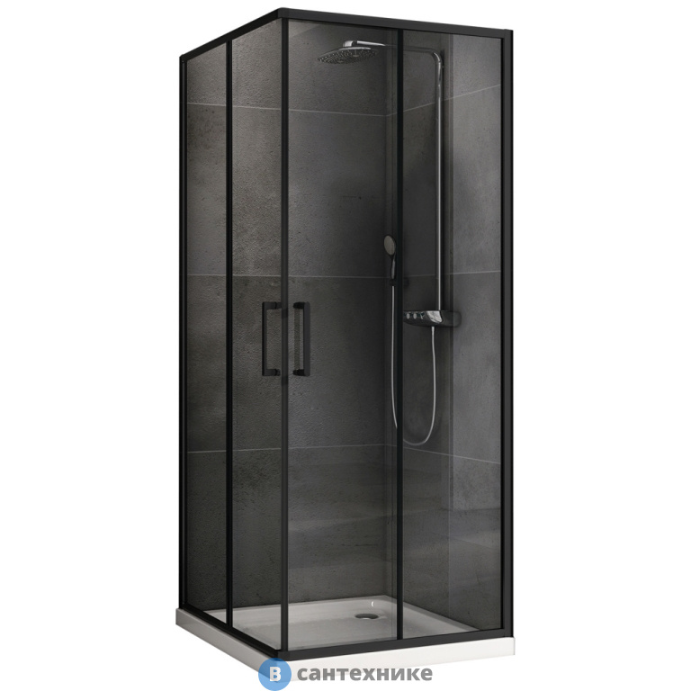 Душевой уголок ABBER Schwarzer Diamant AG02100B5 100*100*190, без поддона