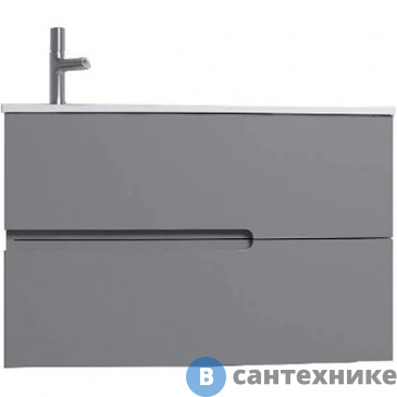 картинка Тумба под раковину Jacob Delafon EB1888RU-442 80 см, 2 ящика, серый антрацит лак глянец
