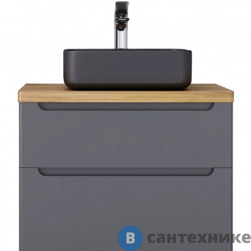 картинка Тумба под раковину Jorno Wood 80 подвесная, серая (Wood.01.80/P/GR), без столешницы