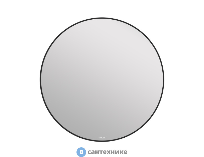 Зеркало Cersanit ECLIPSE smart 80x80 с подсветкой круглое чёрная рамка (64147)