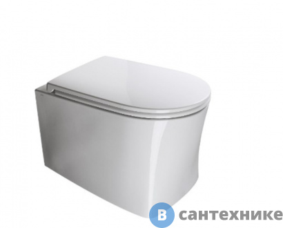картинка Унитаз подвесной AXA DP 8401001 505х360 мм, безободковый, White Glossy, без сиденья