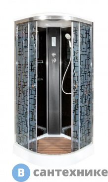 картинка Душевая кабина Deto BM1590 с электрикой Black (90х90х220 см)