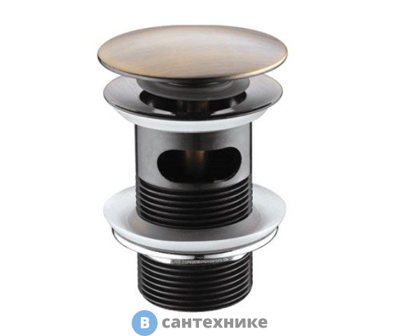 Донный клапан WasserKRAFT А046 Push-up латунь, покрытие светлая бронза
