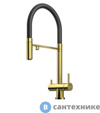 картинка Смеситель OMOIKIRI Kanto-PVD-LG светлое золото/черный (4994014)