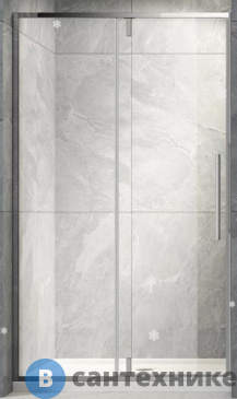 картинка Душевая дверь Veconi VN-34 VN34-110-01-C7 стекло прозрачное, 6 мм (110*195)