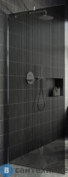 картинка Душевая перегородка в профиле MaybahGlass 1950*790 Стекло 8 мм Графит (MGD-698-5ш)