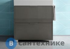 Тумба с раковиной Sturm Normal 60х45х81 см напольная тёмно-серый глянцевый (B7L264 BA004 + SIP)
