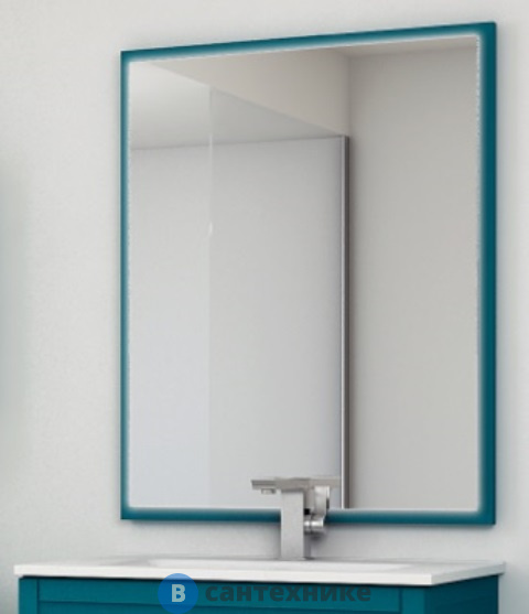 Зеркало Cezares TIFFANY 45042 со встроенной LED подстветкой, системой антизапотевания, реверсивное, Blu Petrolio, 90x59