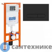 Комплект BelBagno 2 в 1 BB002-80/BB007-PR-NERO.M (инсталляция для унитазов BelBagno BB002-80 с кнопкой смыва BB007-PR-NERO.M)