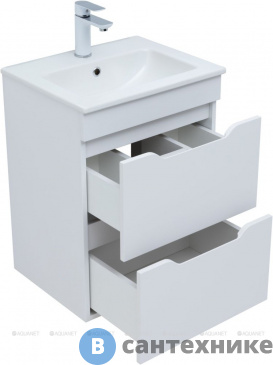 картинка Тумба под раковину Aquanet Практика 50 белый глянец (347914)
