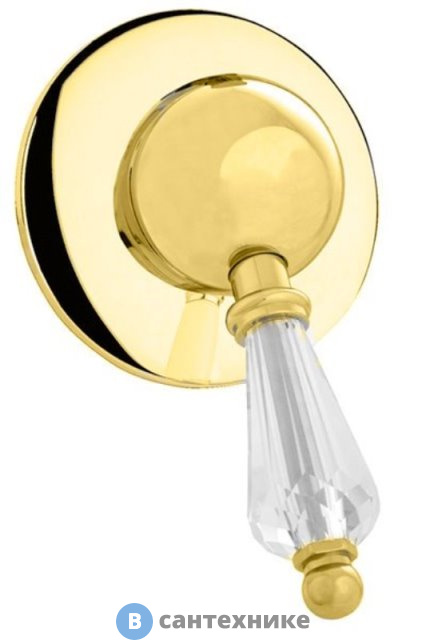 Смеситель Cezares VINTAGE-DIM-03/24-Sw встраиваемый однорычажный для душа, золото, Swarovski