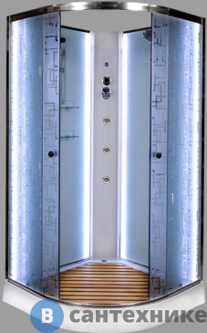 картинка Душевая кабина Deto ЕМ1590 N LED с гм. (900*900*2080)