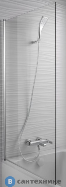 Шторка Jacob Delafon STRUKTURA E6D042-GA для ванны 140*80 (хром)