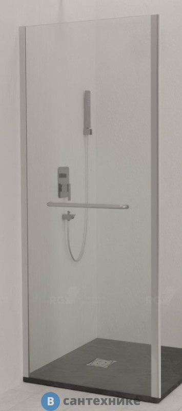 Боковая панель RGW Z-060-1 хром/Прозрачное/6 мм 80*185 (352206108-11)