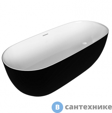 картинка Ванна акрил Grossman GR-2502M Black Classic (160x80x58) отдельностоящая