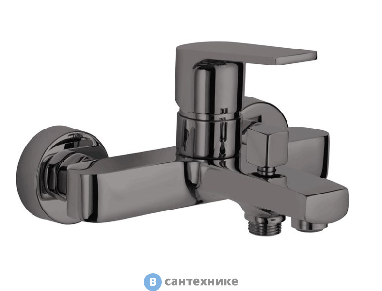 Смеситель AZARIO TREYA AZ-156805037 для ванны с коротким изливом, графит глянцевый