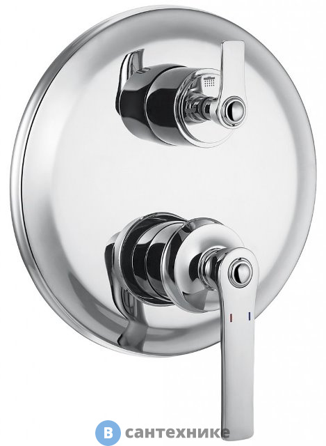 Смеситель Cezares LIBERTY-F-VDIM3-01 встраиваемый c 3-х позиционным переключателем, хром