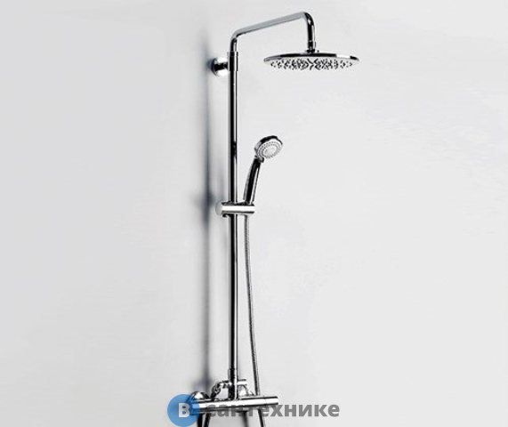 Душевая стойка WasserKRAFT A13302 Thermo со смесителем для душа, 106/144х60 см латунь, хромоникелевое покрытие