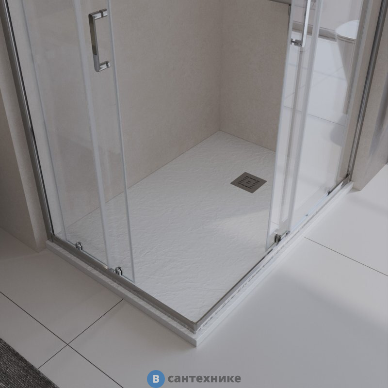 Душевой поддон BelBagno TRAY-MR-UNO-AH-140/80-35-W из искусственного мрамора