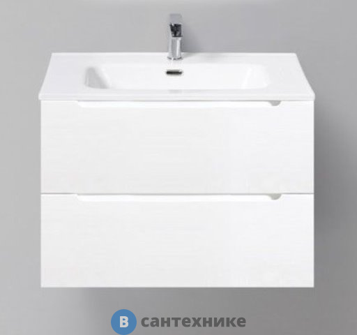 Тумба под раковину BelBagno 71 см ETNA39-700/390-2C-SO-BL-P подвесная с двумя выкатными ящиками, Bianco Lucido