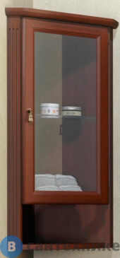 картинка Шкаф OPADIRIS Клио подвесной угловой, цв. нагал, правый, с матовым стеклом