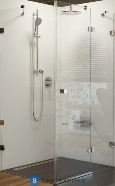 Душевая дверь Ravak Brilliant BSDPS-120/80 R хром+Транспарент (0UPG4A00Z1) с неподвижной стенкой