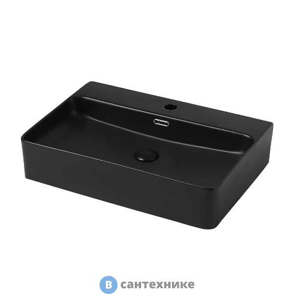 Раковина ABBER Rechteck AC2201MB накладная чёрная матовая