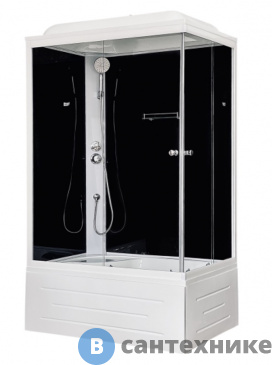 картинка Душевая кабина Royal Bath RB 8100BP5-BT L 1000x800x2170 (черное/прозрачное) (RB8100BP5-BT-L)