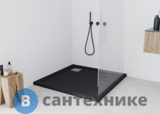 Душевой поддон Taliente PTA-ST-100Bstone 100х100 литьевой мрамор черный матовый