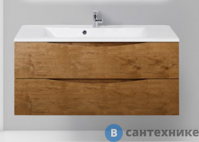 картинка Тумба под раковину BelBagno MARINO MARINO-1100-2C-SO-RN-P подвесная с двумя выкатными ящиками, Rovere Nature, 1100x450x500