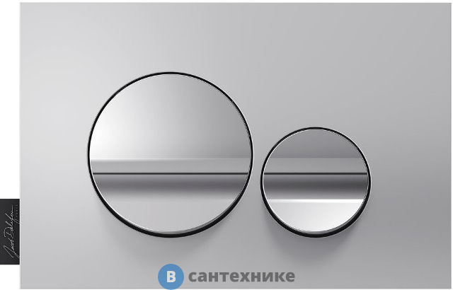 Клавиша смыва Jacob Delafon E20859-CP-MTC круглый дизайн (матовый хром/глянцевый хром)