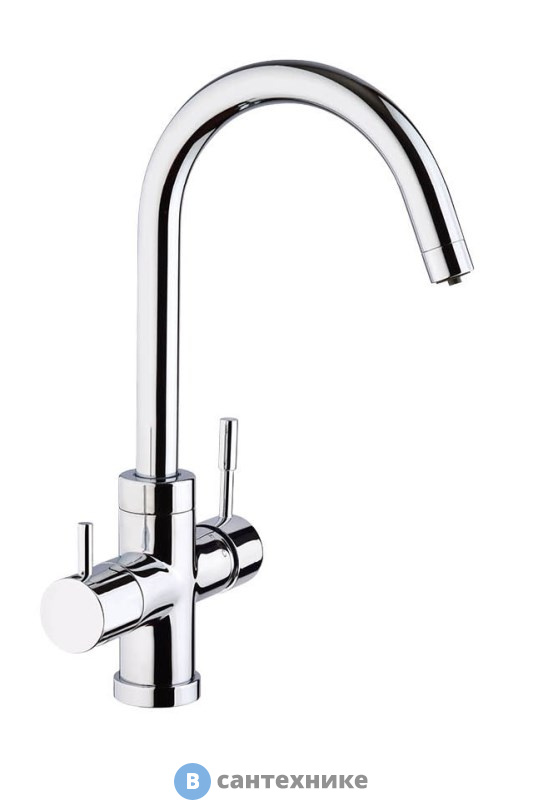 Смеситель Paini 78CR6433VL2KM Cox для кухни на 3 воды