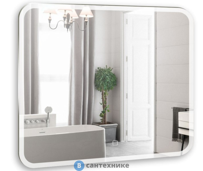 Зеркало AZARIO Стив 800*680 сенсор выкл+ подогрев+ часы (ФР-00001353)