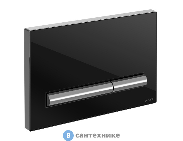 Кнопка смыва Cersanit PILOT для LINK PRO/VECTOR/LINK/HI-TEC стекло чёрный (P-BU-PIL/Blg/Gl)