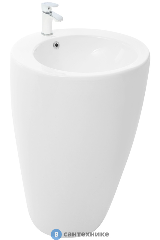 Раковина WELTWASSER LEERBACH 3838 GL-WT напольная белая глянец 380х380х830