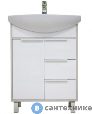 картинка Тумба под умывальник Акватон Рико 65 Белый/Ясень фабрик (1A213301RIB90)