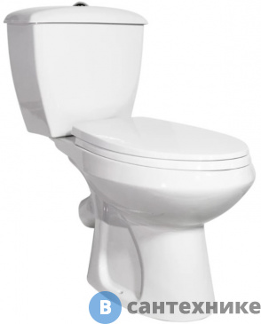 картинка Унитаз-компакт Оскольская керамика Элисса белый У Комфорт, быстросъемное сиденье дюропласт с микролифтом (43301130306)