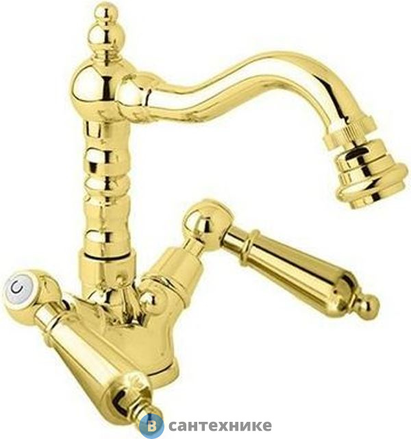 Смеситель Cezares FIRST-BS2-03/24-M на биде с донным клапаном, золото