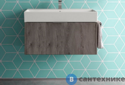 картинка Тумба с раковиной Sturm Normal 60х45х46 см тёмное дерево (B3L164 BA992 + SIP)