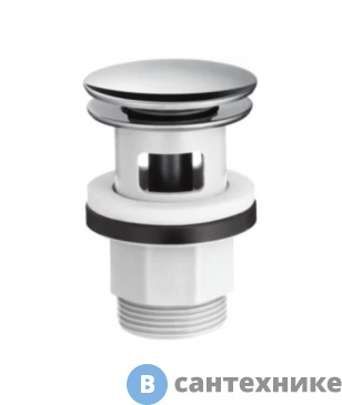 картинка Донный клапан Hansgrohe 50105000 1 1/4", Push-Open, для раковины и биде, хром