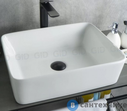 картинка Раковина накладная GID-ceramic N9103 белый (480х370х130)