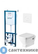 Унитаз с инсталляцией Santek НЕО 1.WH30.2.463 (подв.унитаз, инстал., сиденье дюро м/л, панель смыва белая)