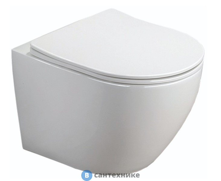 Унитаз подвесной AZARIO Grado AZ-0046 SP безободковый, с сидением микролифт 490*370*360