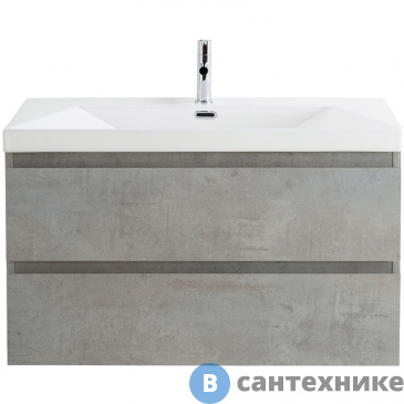 картинка Тумба под раковину Cezares MOLVENO подвесная с двумя выкатными ящиками, Beton, 900x500x500, MOLVENO-90-2C-SO-BET