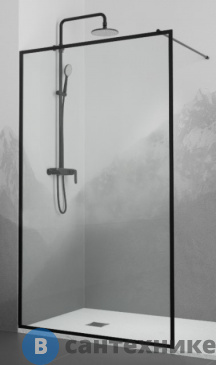 картинка Душевая перегородка RGW WA-012B чёрный/Прозрачное(Принт)/8 мм 120*200 (35101212-84)