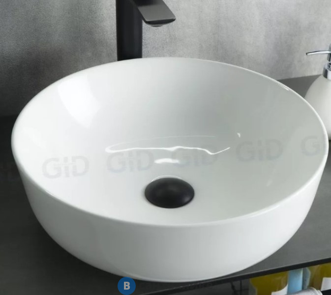 Раковина накладная GID-ceramic D1315 белый (415х415х135)