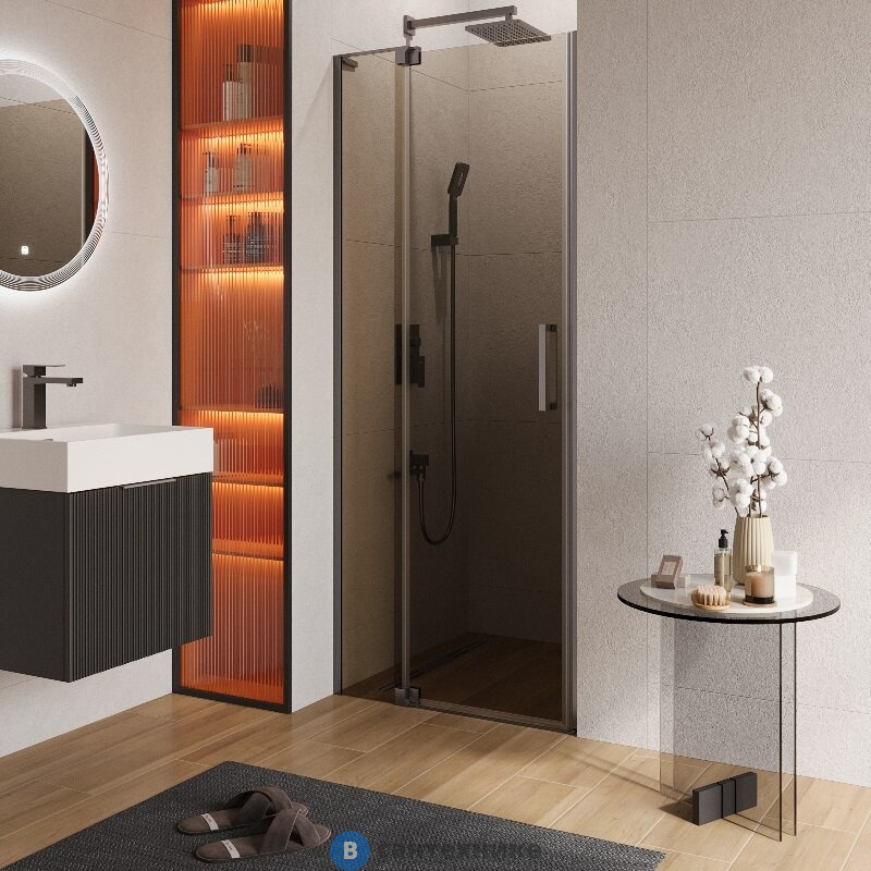 Душевая дверь CEZARES SLIDER-B-1-80/90-BR-GM без поддона