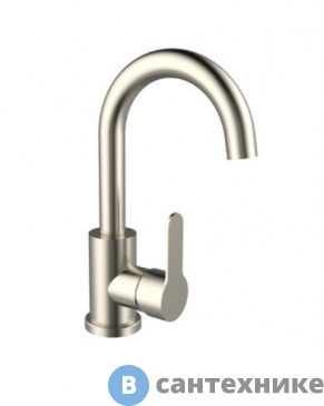 картинка Смеситель Orange Steel M99-011ni однозахватный для раковины с поворотным изливом, сталь