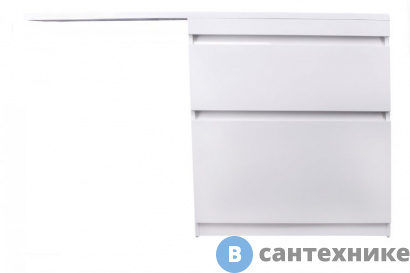 картинка Тумба под раковину Style line Даллас 150, 2 ящика, Люкс белая, напольная PLUS (2000949236452)