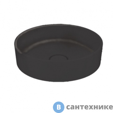 картинка Умывальник Keuco STAGELINE керамический, без перелива, диаметр: 400 мм, чёрный (32880570400)